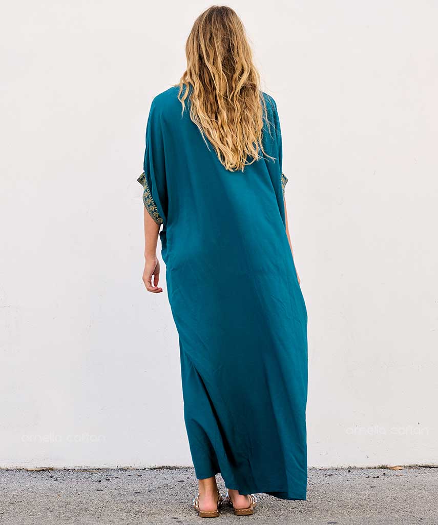 Kaftan Sienna Nour - Azul Petróleo