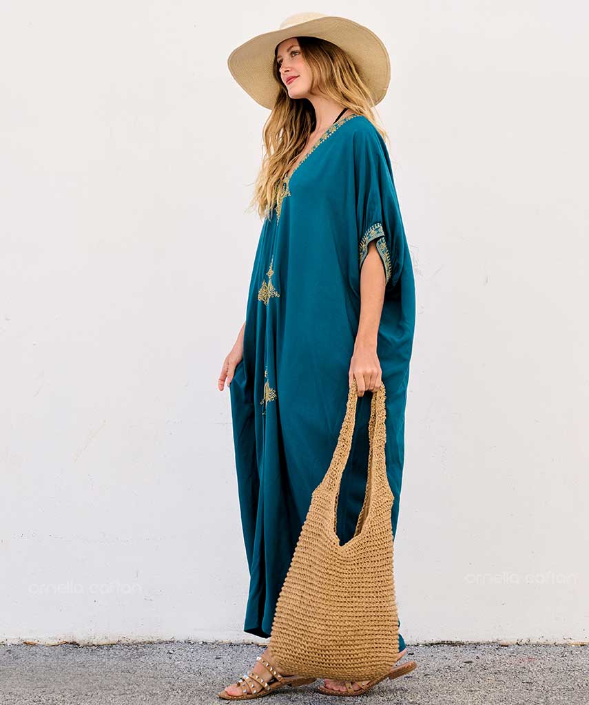 Kaftan Sienna Nour - Azul Petróleo