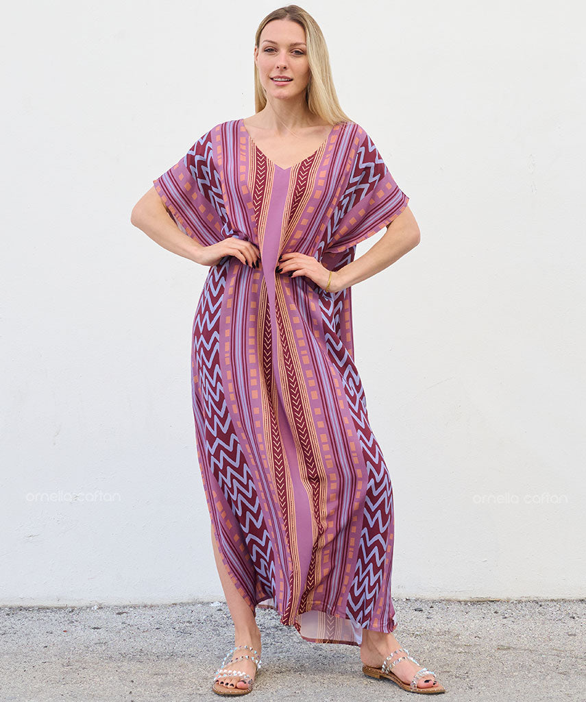 Kaftan Sienna Zuri - Listrado Rosa