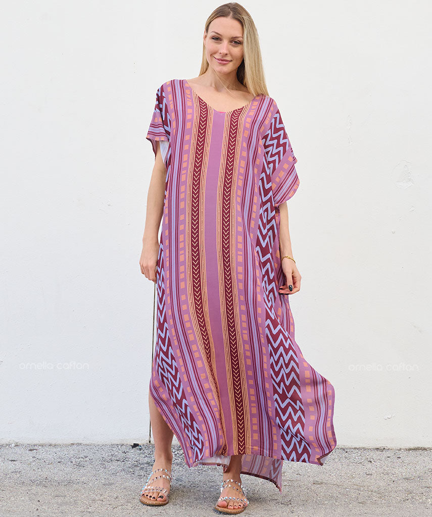 Kaftan Sienna Zuri - Listrado Rosa