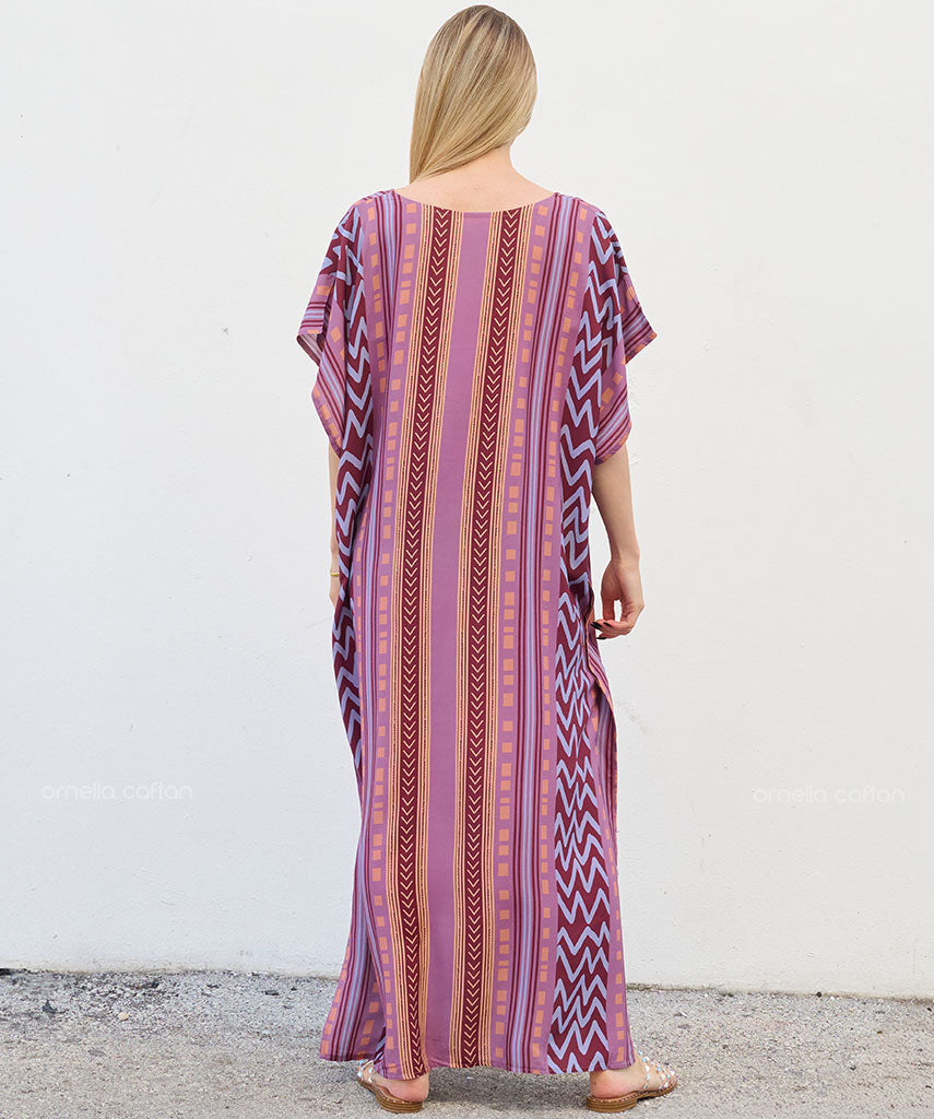 Kaftan Sienna Zuri - Listrado Rosa