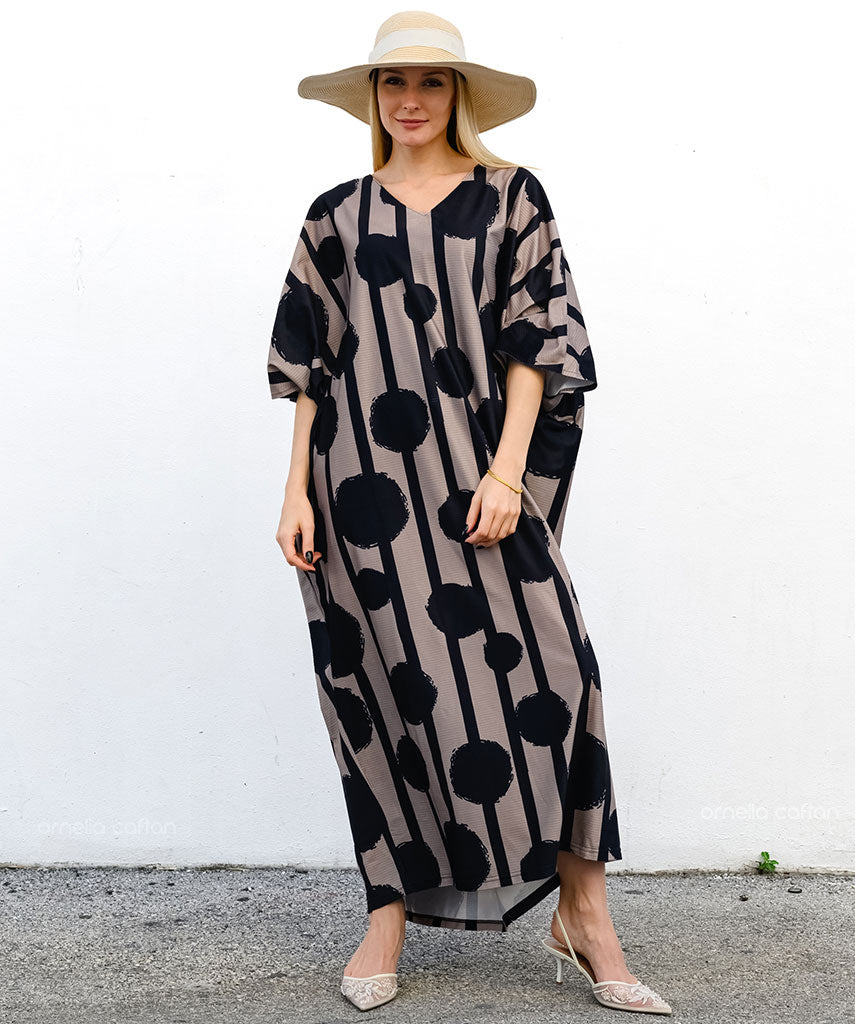 Kaftan Sienna Zuri - Abstrato Bege