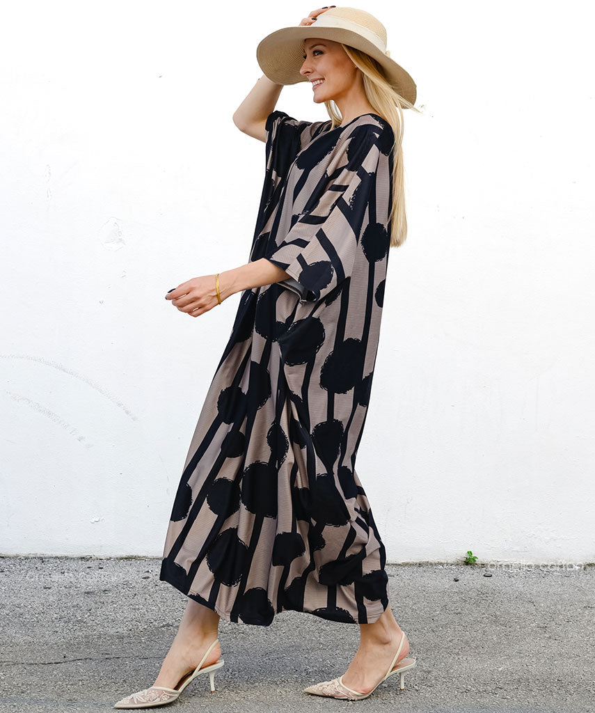 Kaftan Sienna Zuri - Abstrato Bege