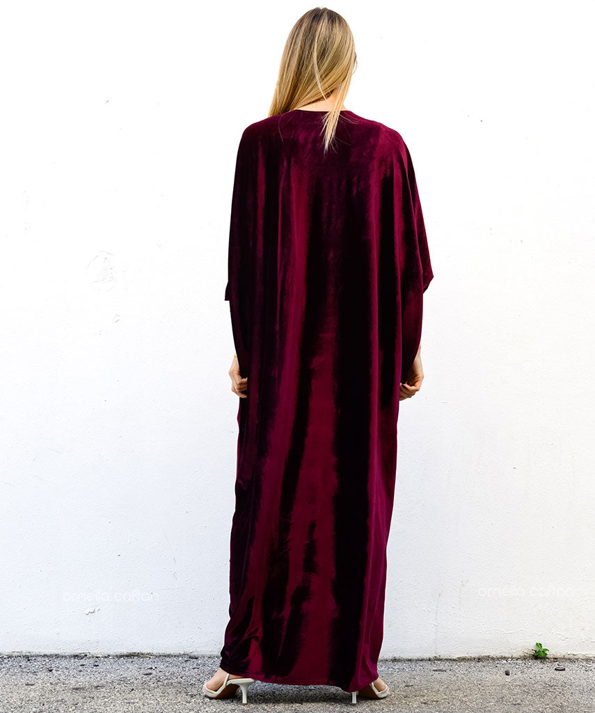 Kaftan Sienna Nour - Vinho Acetinado