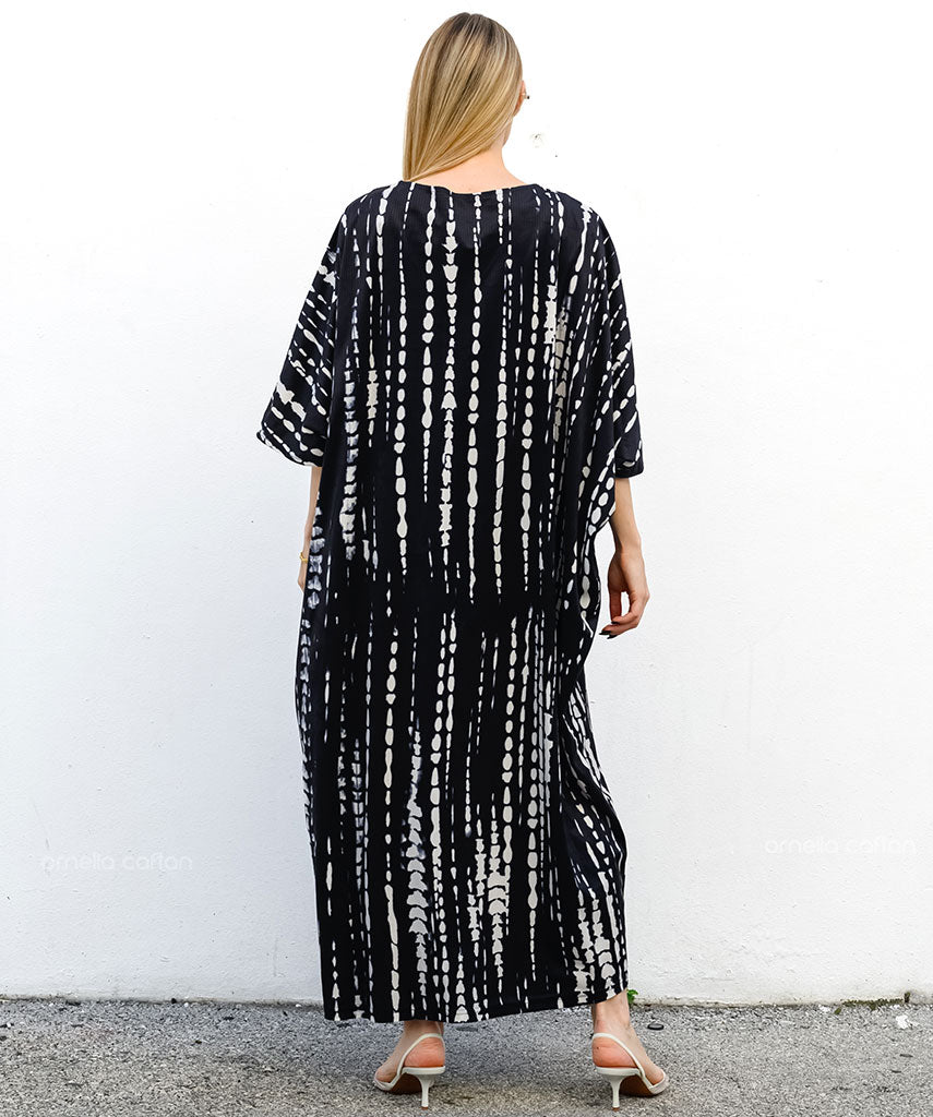 Kaftan Sienna Bali - Preto Branco