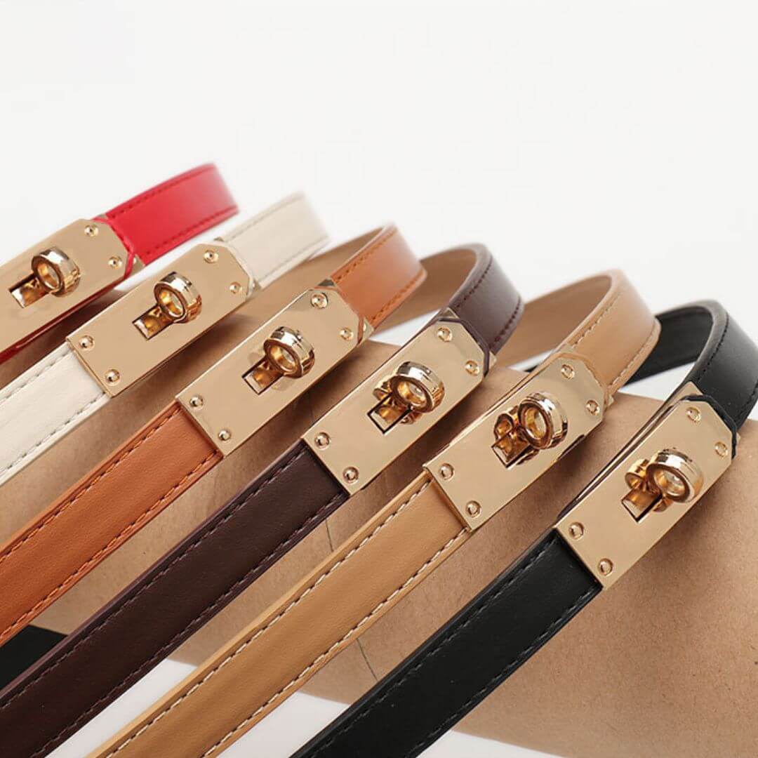 Cinto Céleste Feminino Fino em Couro
