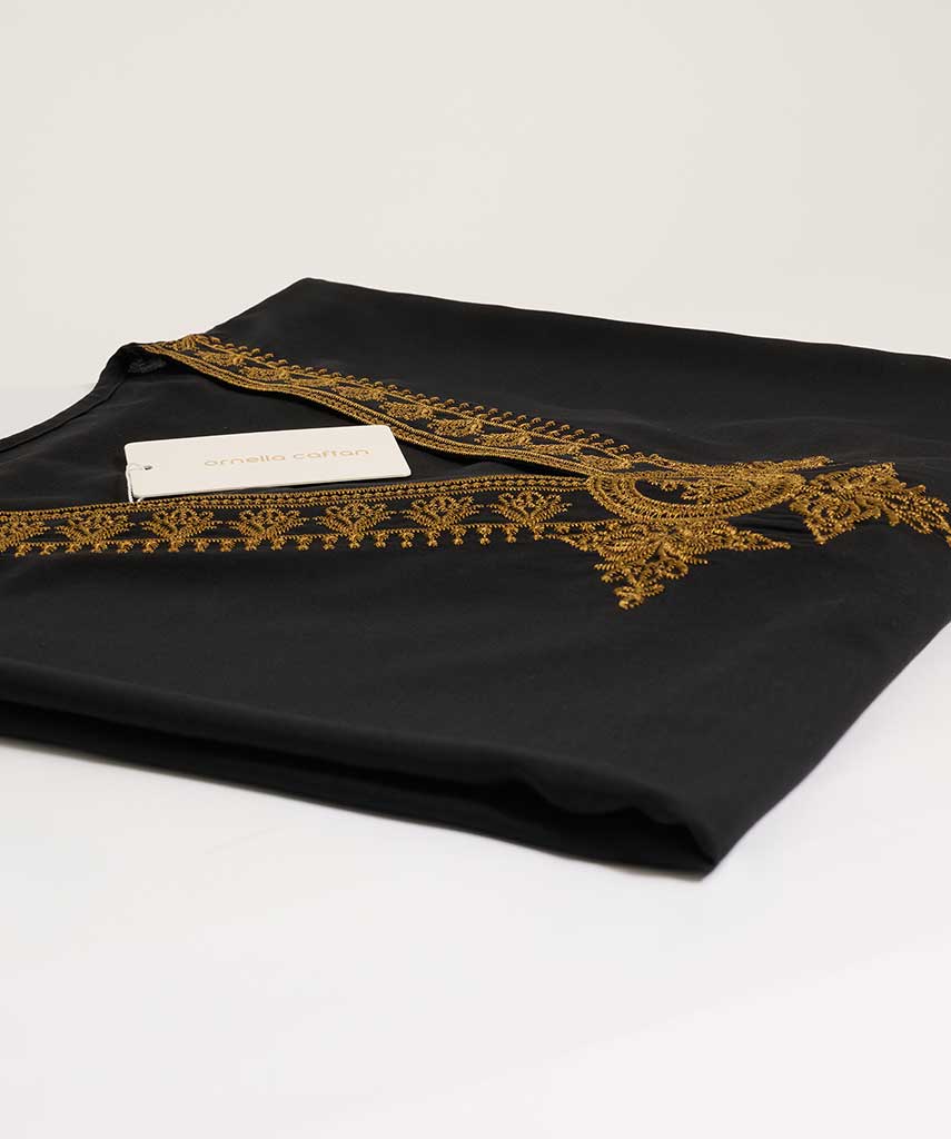 Kaftan Sienna Nour - Preto Bordado