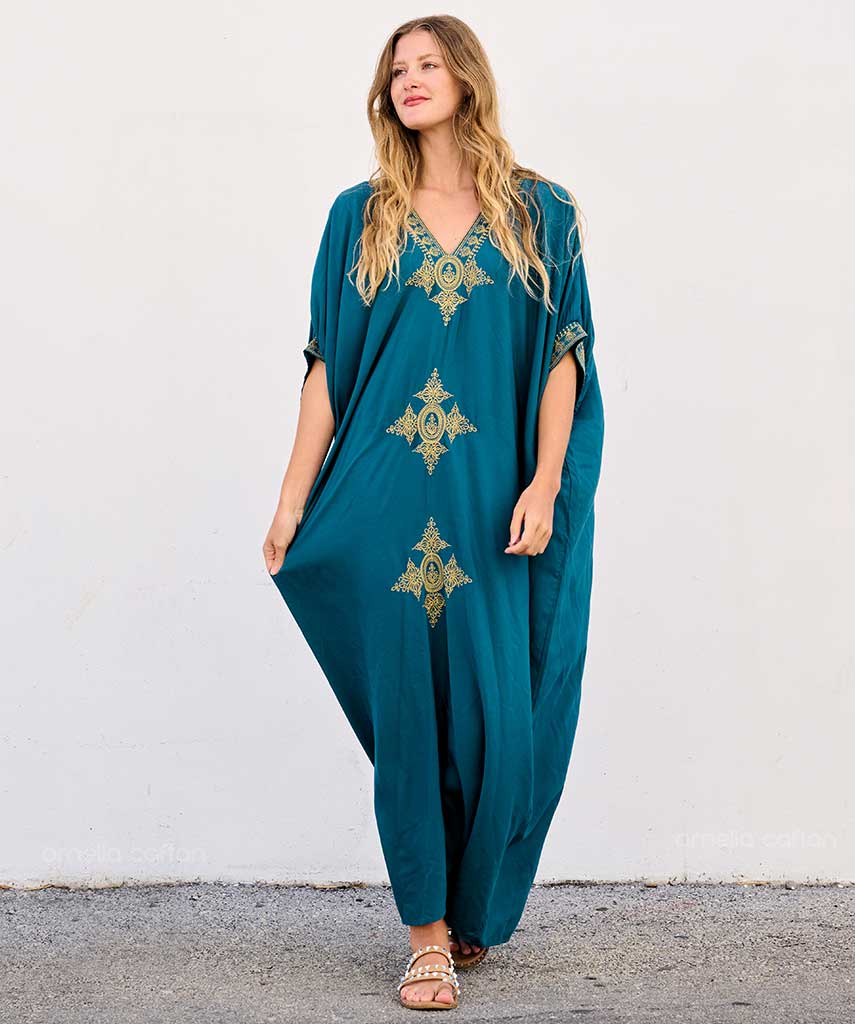 Kaftan Sienna Nour - Azul Petróleo