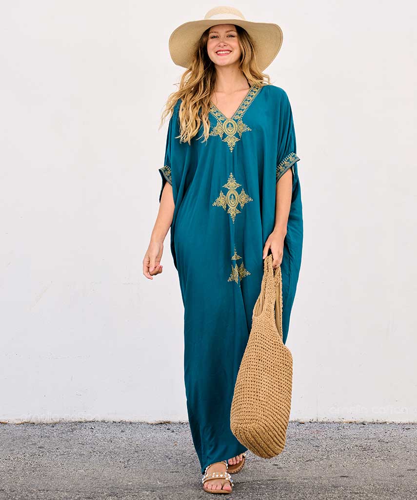 Kaftan Sienna Nour - Azul Petróleo