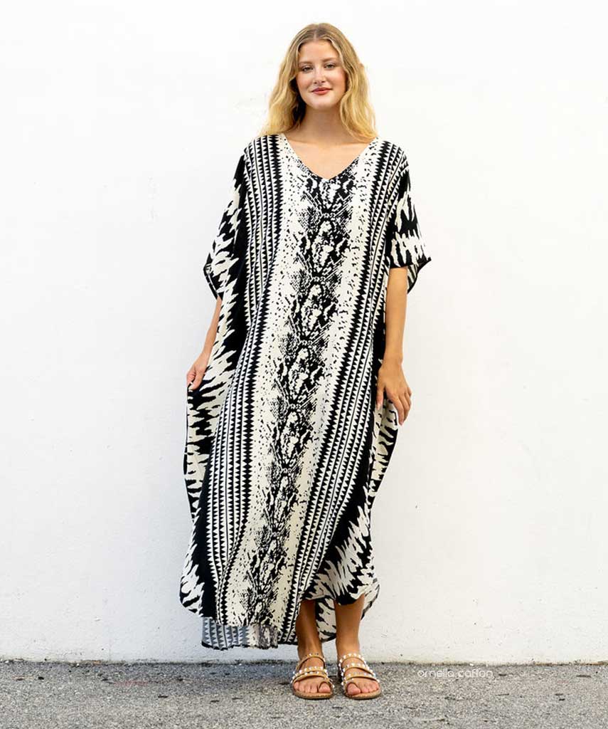 Kaftan Sienna Zuri - Geométrico Preto
