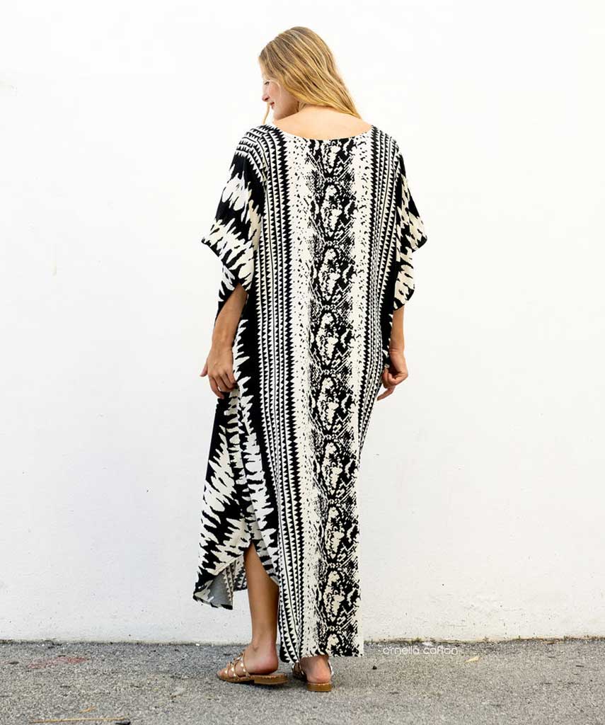 Kaftan Sienna Zuri - Geométrico Preto