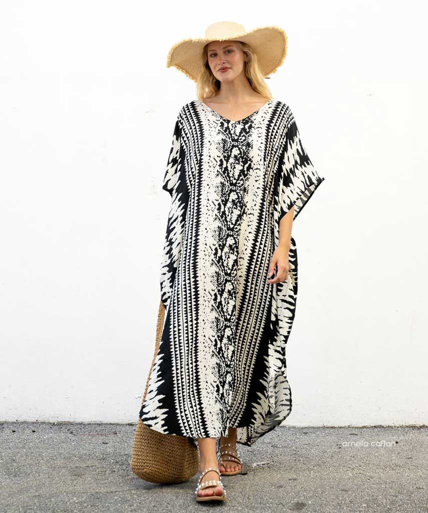 Kaftan Sienna Zuri - Geométrico Preto