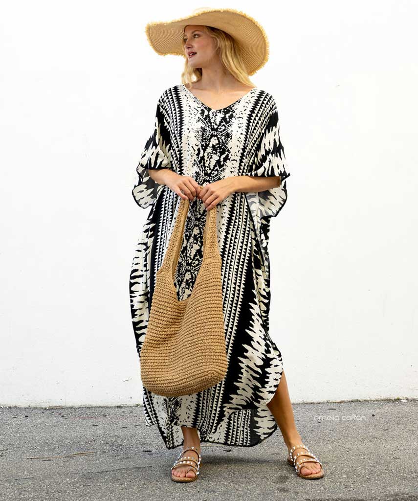 Kaftan Sienna Zuri - Geométrico Preto