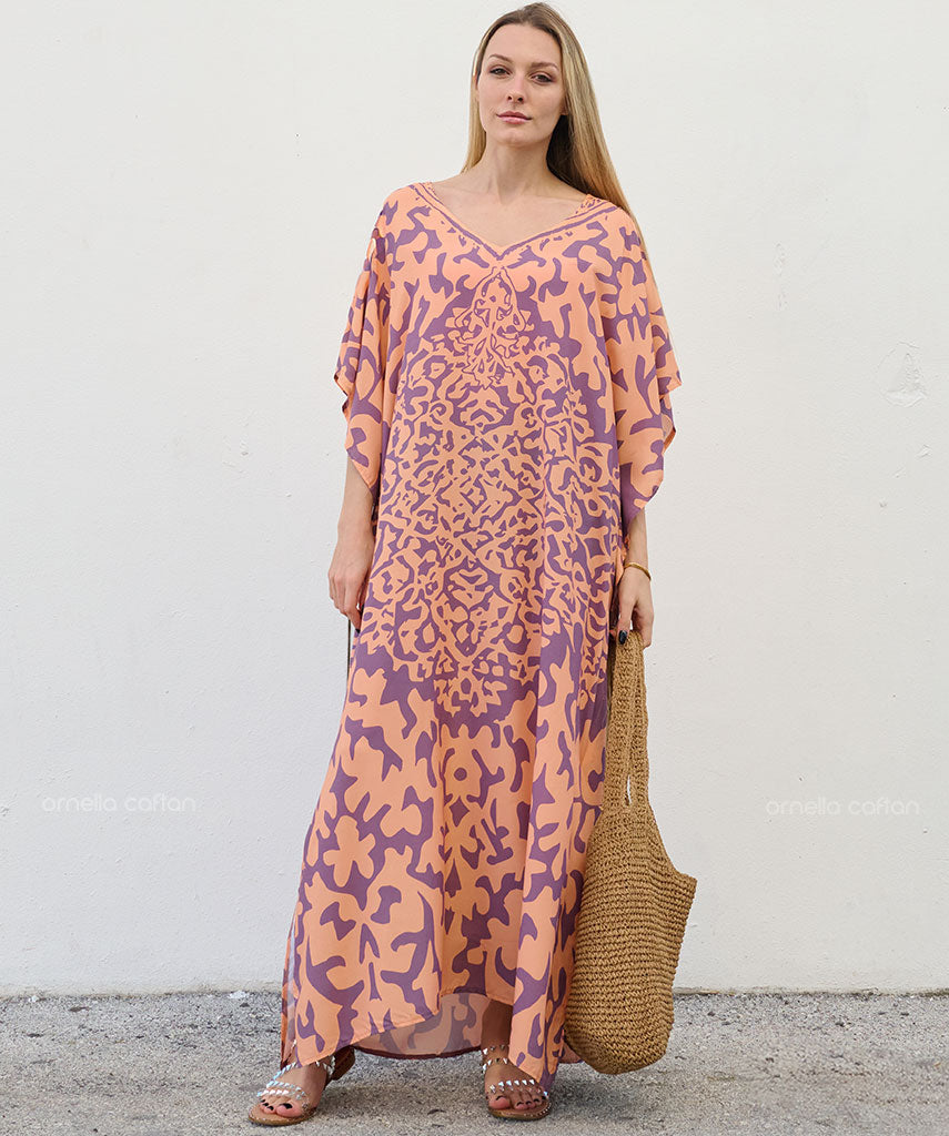 Kaftan Sienna Zuri - Floral Lilás
