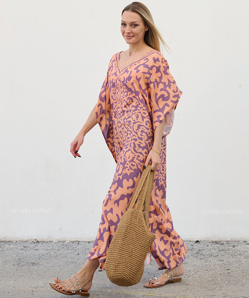 Kaftan Sienna Zuri - Floral Lilás