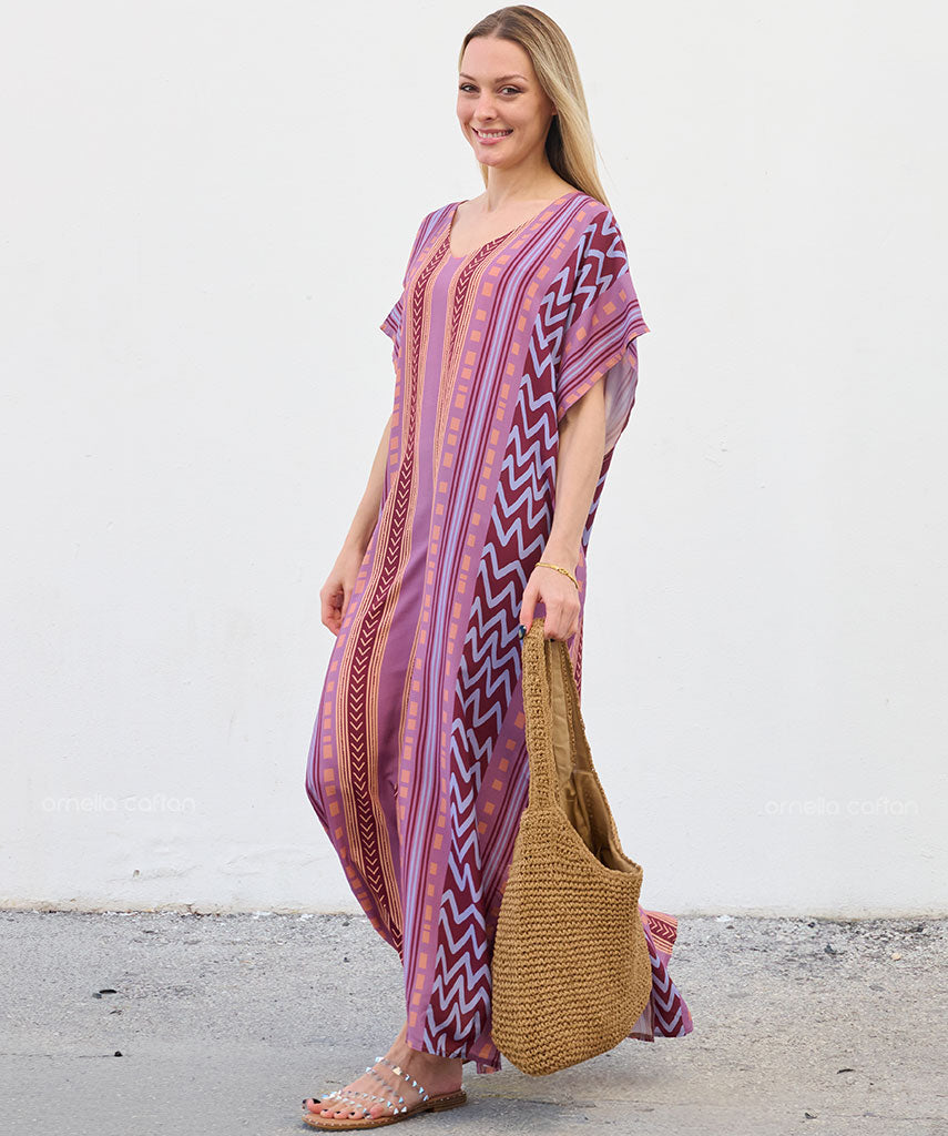 Kaftan Sienna Zuri - Listrado Rosa