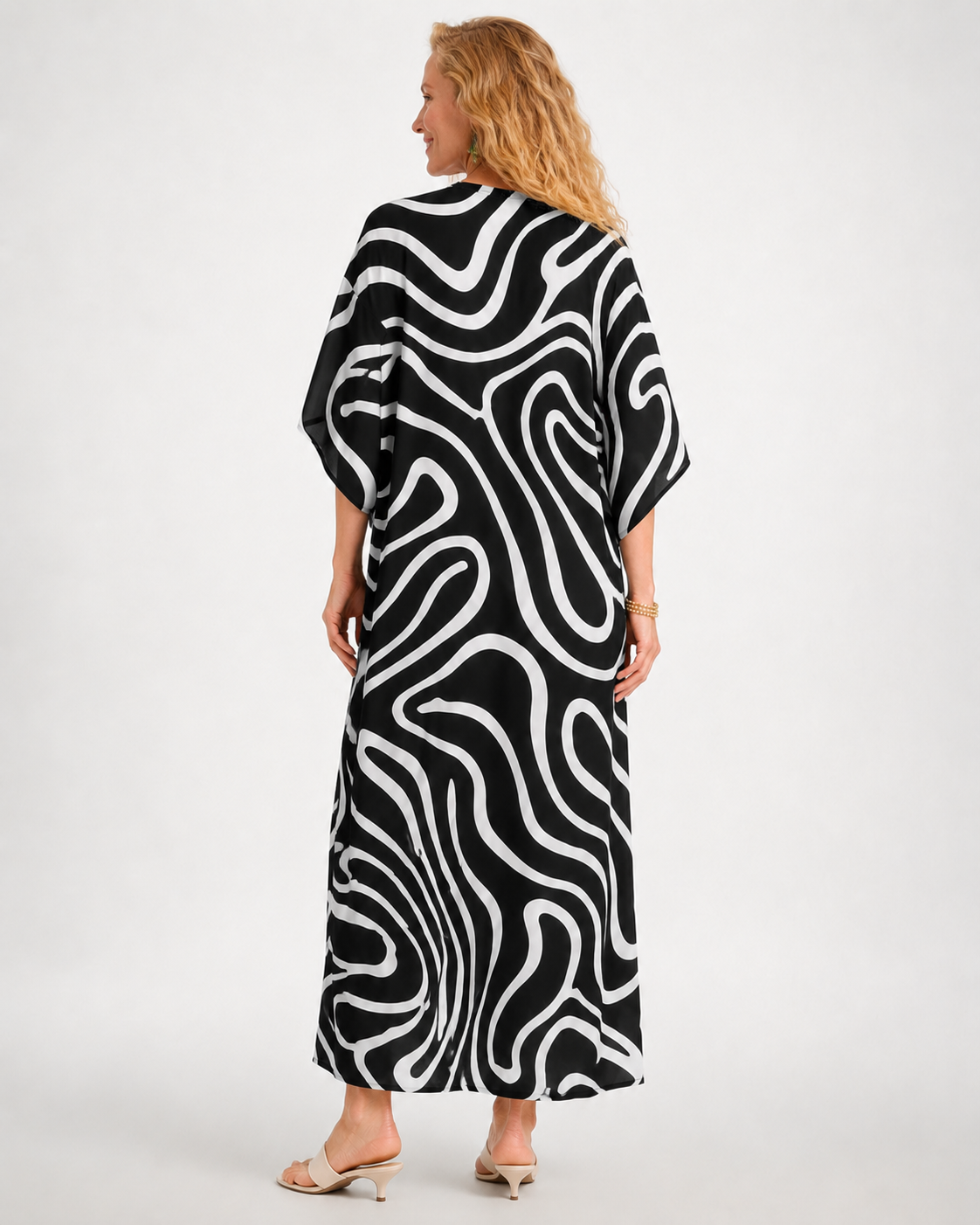Kaftan Sienna Zuri - Abstrato P&B