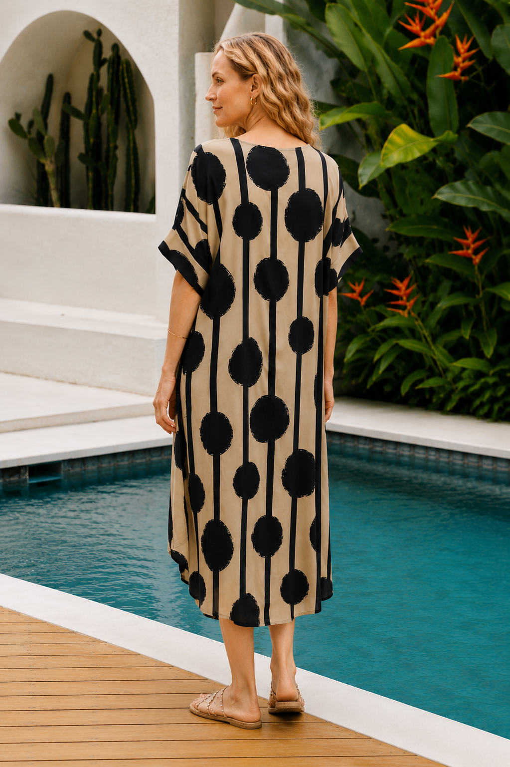 Kaftan Sienna Zuri - Poá Preto