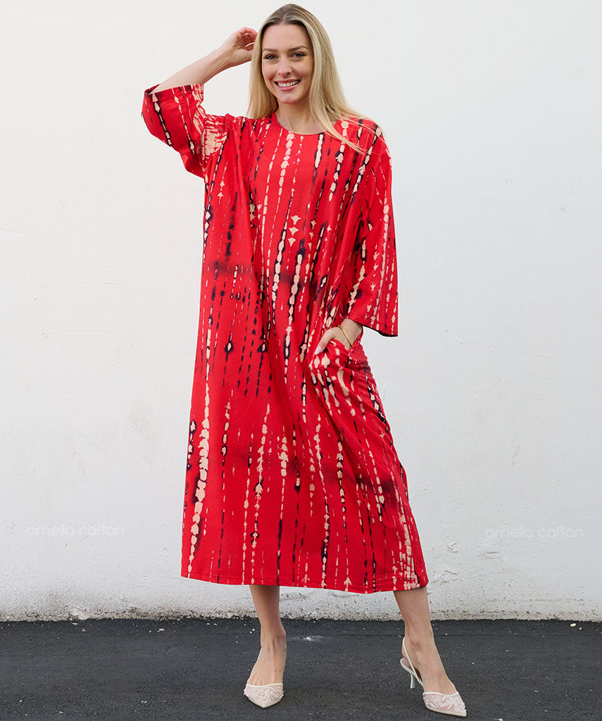 Kaftan Sienna Layla - Vermelho Estampado