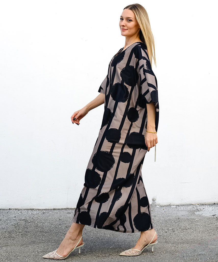 Kaftan Sienna Zuri - Abstrato Bege