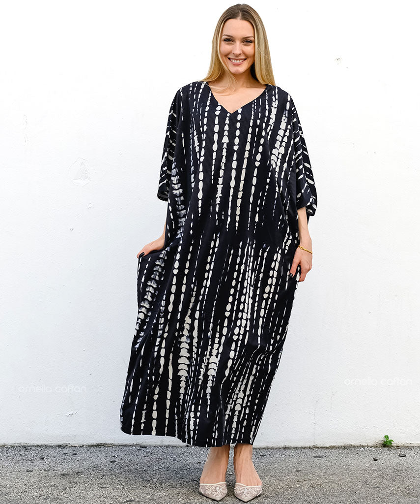 Kaftan Sienna Bali - Preto Branco