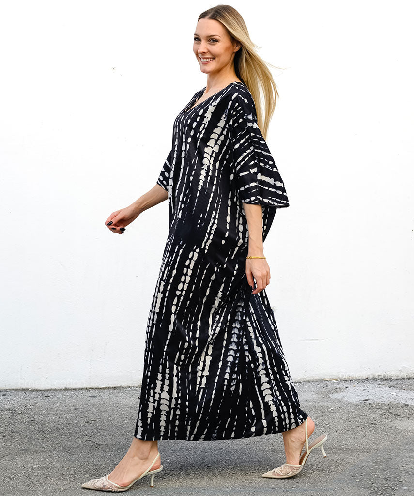 Kaftan Sienna Bali - Preto Branco