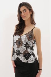 Blusa Chloe - Preto/Prateado