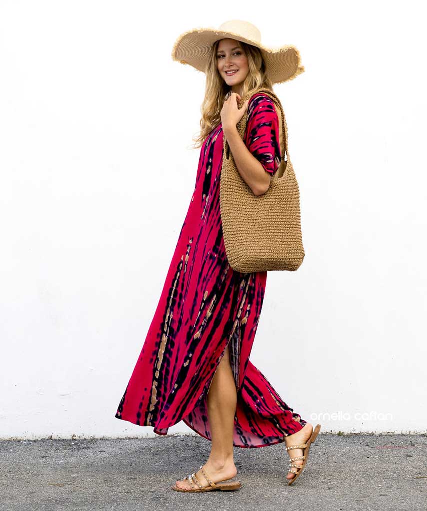Kaftan Sienna Bali - Rosa Vermelho