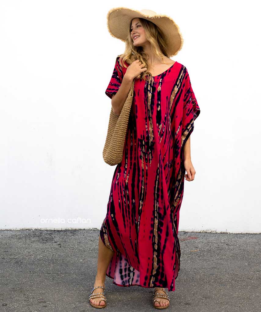 Kaftan Sienna Bali - Rosa Vermelho